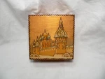 Vintage Soviet Russian Square Wooden Box Kremlin Wall Snow 3-15/16"- Ussr Used. Price: $29.99.