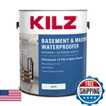 Kilz Basement & Masonry Waterproofing Paint, White, 1 Gal, Interior/exterior New. Price: $61.58.