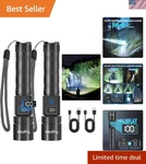 Led Rechargeable Flashlights 9900 High Lumens 2PACK, Super Bright Flashlight,... New. Price: $48.74.