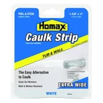 Homax Hybrid Caulking Strip, 5/8 11 Ft, Box, White, Base, Tub & New. Price: $17.70.
