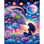 Hippie Girl Paint By Numbers Kit For Adults 20X16 Diy Wall Art Decor New. Price: $23.99.