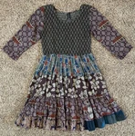 Sacred Threads Patchwork Dress Women S/m Paint Brush Art Aop Line Boho Hippie Pre-owned. Price: $26.42.