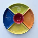 Fiesta 5 Piece Set "bright Colors" Entertaining (4 Omni Trays + 1 Bowl) Used. Price: $89.00.