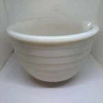 Vintage Mixing Bowl 6" Milk Glass Ridged For General Electric Mixer Deco Unspecified. Price: $12.00.