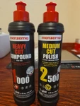 Menzerna Heavy Cut Compound 1000 & Medium Polish 2500 - Step New. Price: $35.00.