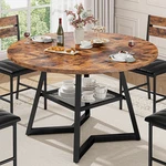 47.2" Round Industrial Dining Table With Storage Shelf For Kitchen & Room New. Price: $157.99.