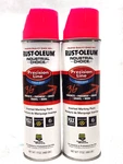 2 Cans! New Rust-oleum 1861838 Fluorescent Pink Inverted Marking Paint, 17 Oz.. Price: $20.99.