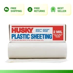 Husky Plastic Sheeting 9' X 100' Heavy Duty Recycled Polyethylene Clear 2 Mil New. Price: $46.66.