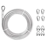 5/16 Steel Cable 10FT 7X19 Strand 9800 Lbs Heavy Duty Wire Rope Loops Winch New. Price: $39.17.