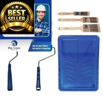 Pro Grade Paint Kit, Brush & ROLLER,10 Piece Set, Blue New. Price: $24.69.
