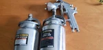 Central Pneumatic Spray Gun 4001 W/ 2- 32 Oz Siphon Feed Cannisters New. Price: $25.00.