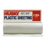 Husky Plastic Sheeting Ft. X 100 Clear 2 Mil. Polyethethylene 9.57 Lb New. Price: $42.93.