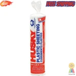 Husky 3.5 Mil Clear Polyethylene Plastic SHEETING,10 X Ft, 250 Sq Total New. Price: $18.20.