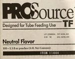 100 Count Prosource Tf Tube Feeding Formula 45ML 1.5 Fl Oz Pouch's 11 Gm Protein New. Price: $99.99.