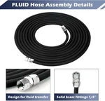 25 Foot Fluid Hose Assembly Set With Fittings For Spray Guns, 1/4" Nps, New. Price: $95.00.