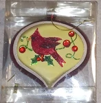 Regency International Glass Cardinal Flat Onion 4" Ornament With Box Jeweled New. Price: $14.99.