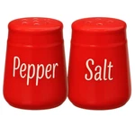 Red Ceramic Salt & Pepper Shaker Set 2OZ Each, Printed Design, Dishwasher Safe New. Price: $8.95.