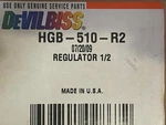 Devilbiss Low Pressure Fluid Regulator Assy HGB-510-R2 Air Piloted Nib New. Price: $429.10.